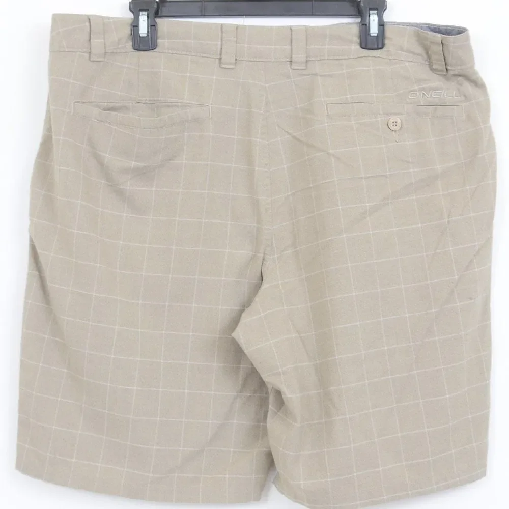 O'Neill Men's Checkered Plaid Shorts Pockets Size 38 Golfing Vacation Summer